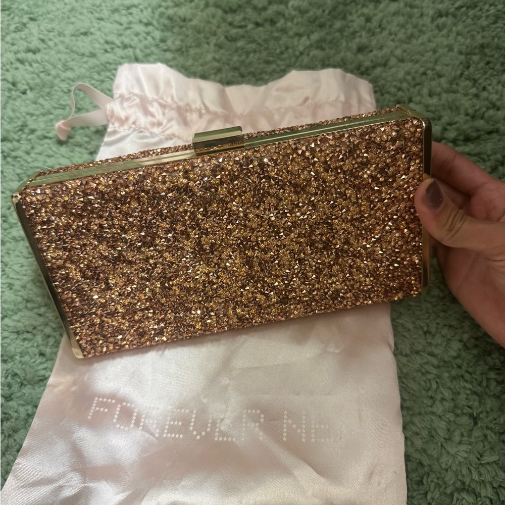 Forever New Sparkling Gold Clutch